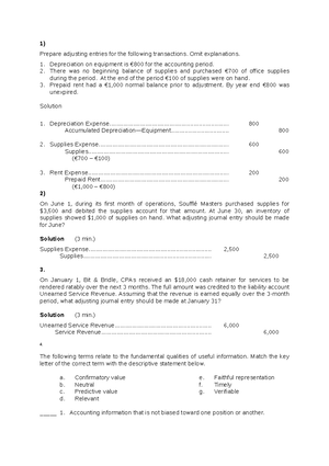 ACC202 | Chapter 2 | Test Bank - CHAPTER 2 THE RECORDING PROCESS ...