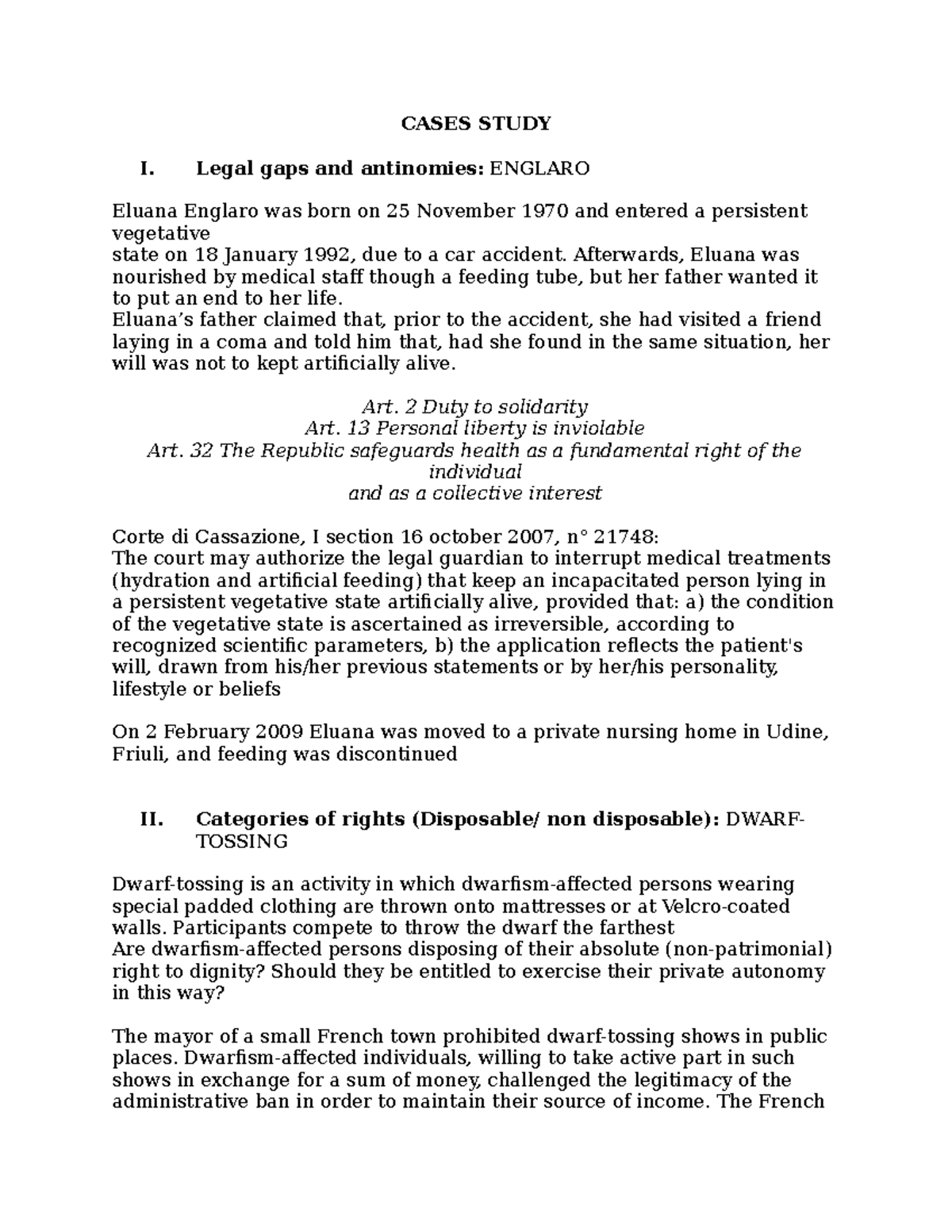 Casi - Summary Of All The Cases Needed For Private Law, BIEF. - CASES ...