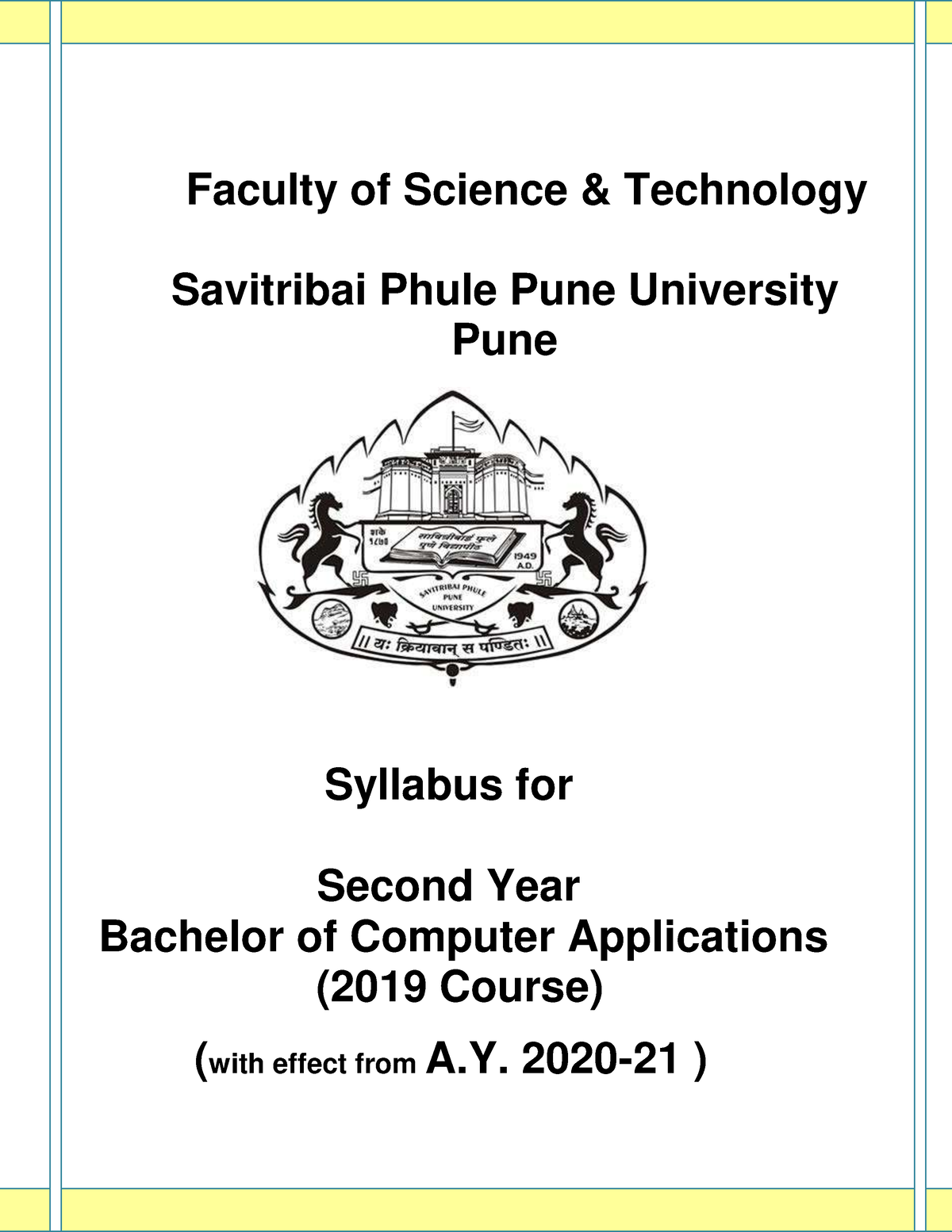 S.Y.B - Notes - Faculty Of Science & Technology Savitribai Phule Pune ...