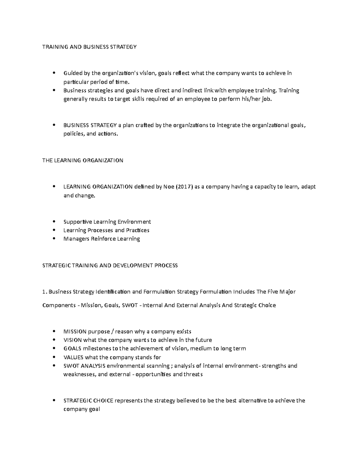 Training AND Business Strategy - TRAINING AND BUSINESS STRATEGY Guided ...