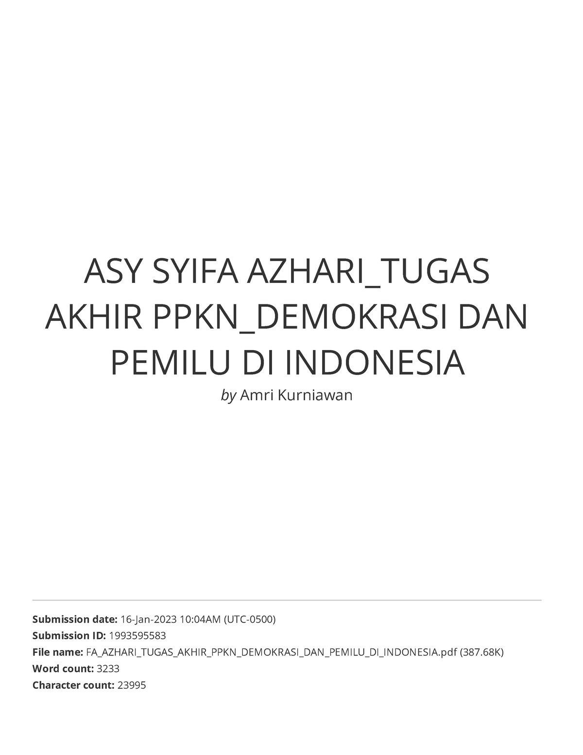 Demokrasi DAN Pemilu DI Indonesia - PPKN - ASY SYIFA AZHARI_TUGAS AKHIR ...