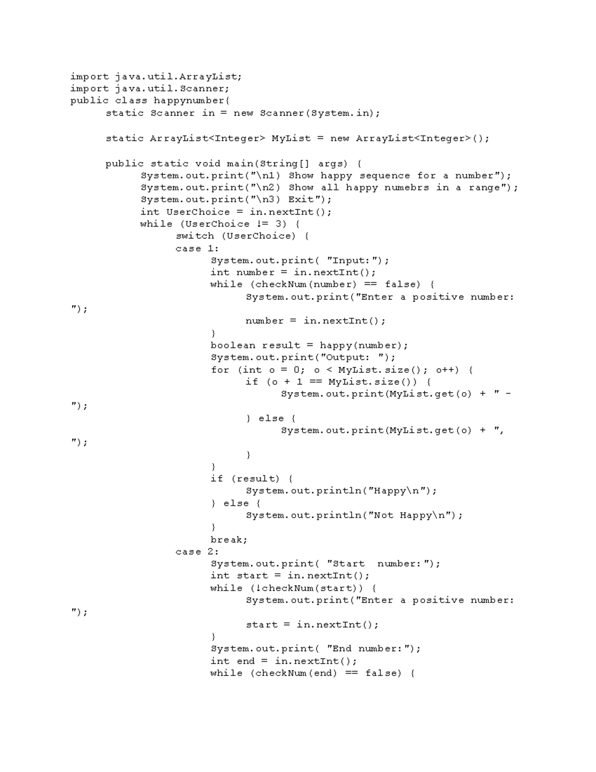 Java- Happy Number - import java.util; import java.util; public class ...
