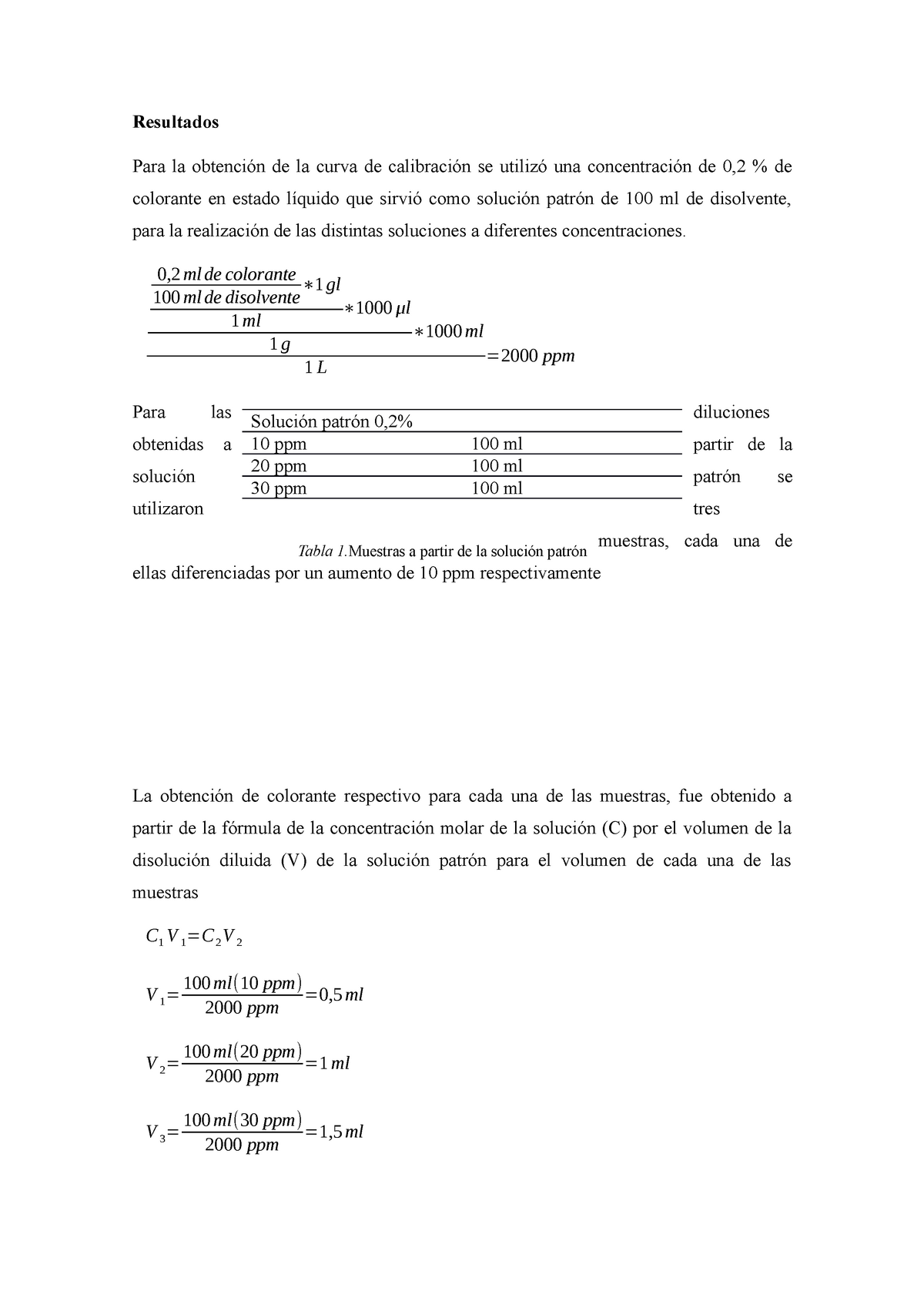 Resultados Resultados Para La Obtención De La Curva De Calibración Se Utilizó Una 5269