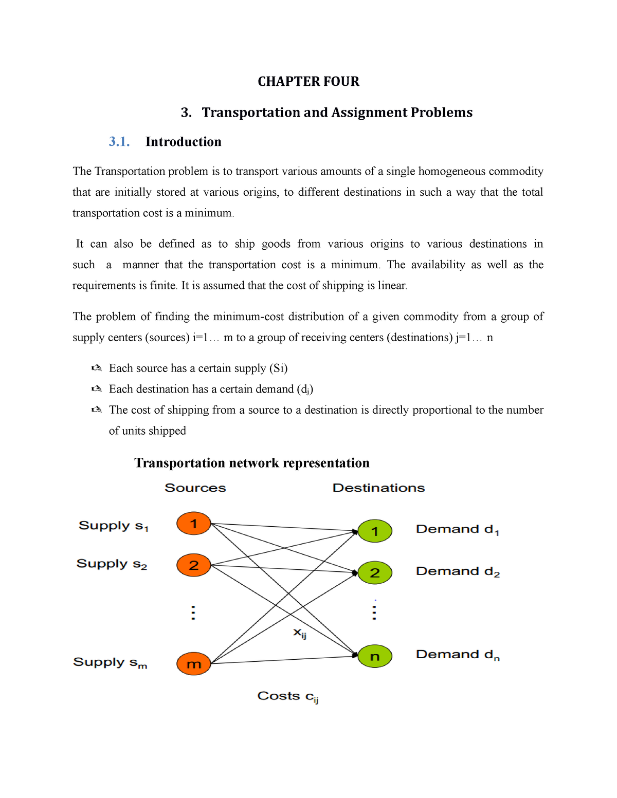 chapter 3 transportation and assignment problem