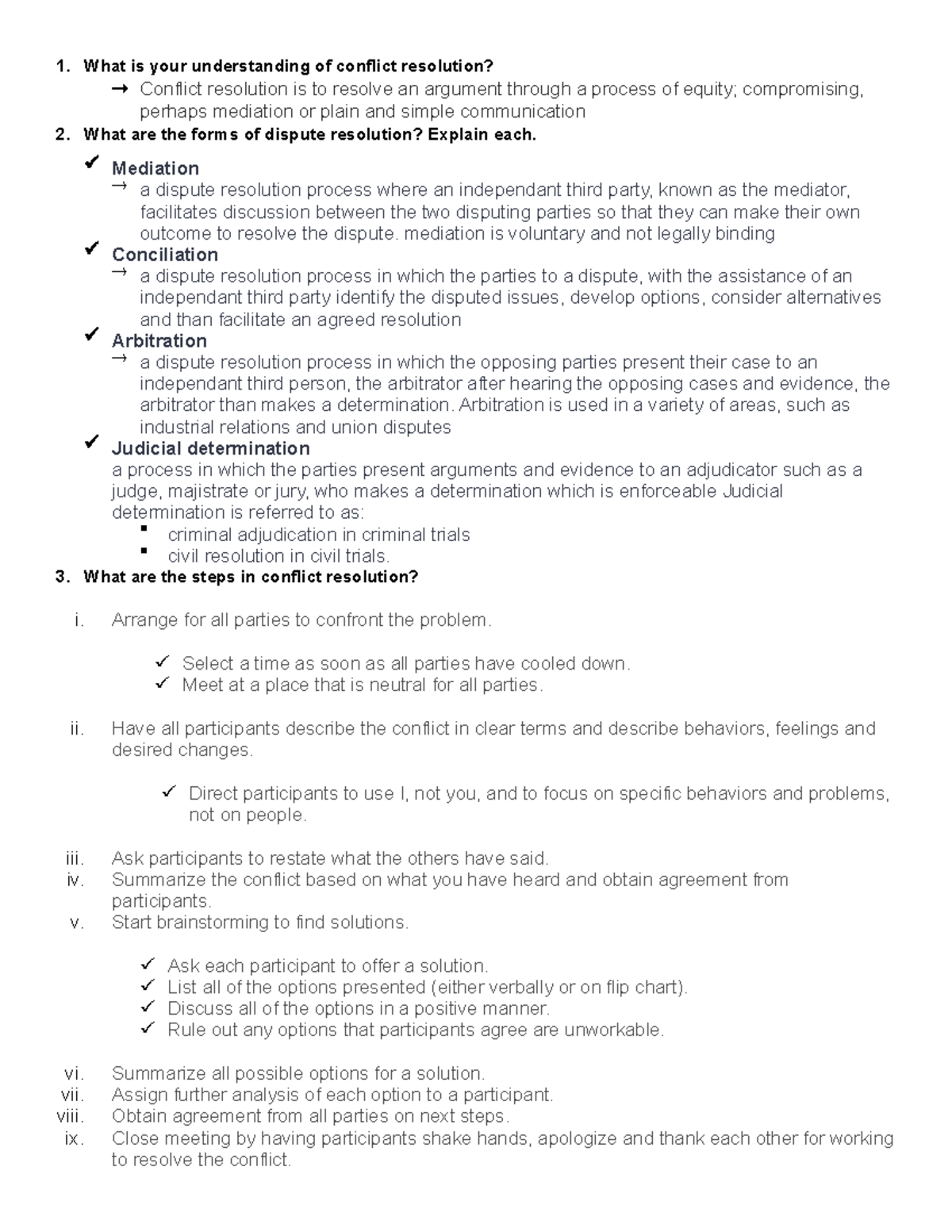 LAW - Assignment (Crim) - What is your understanding of conflict ...