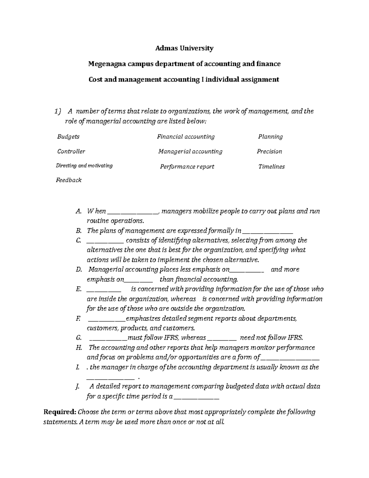 explain cost assignment with examples