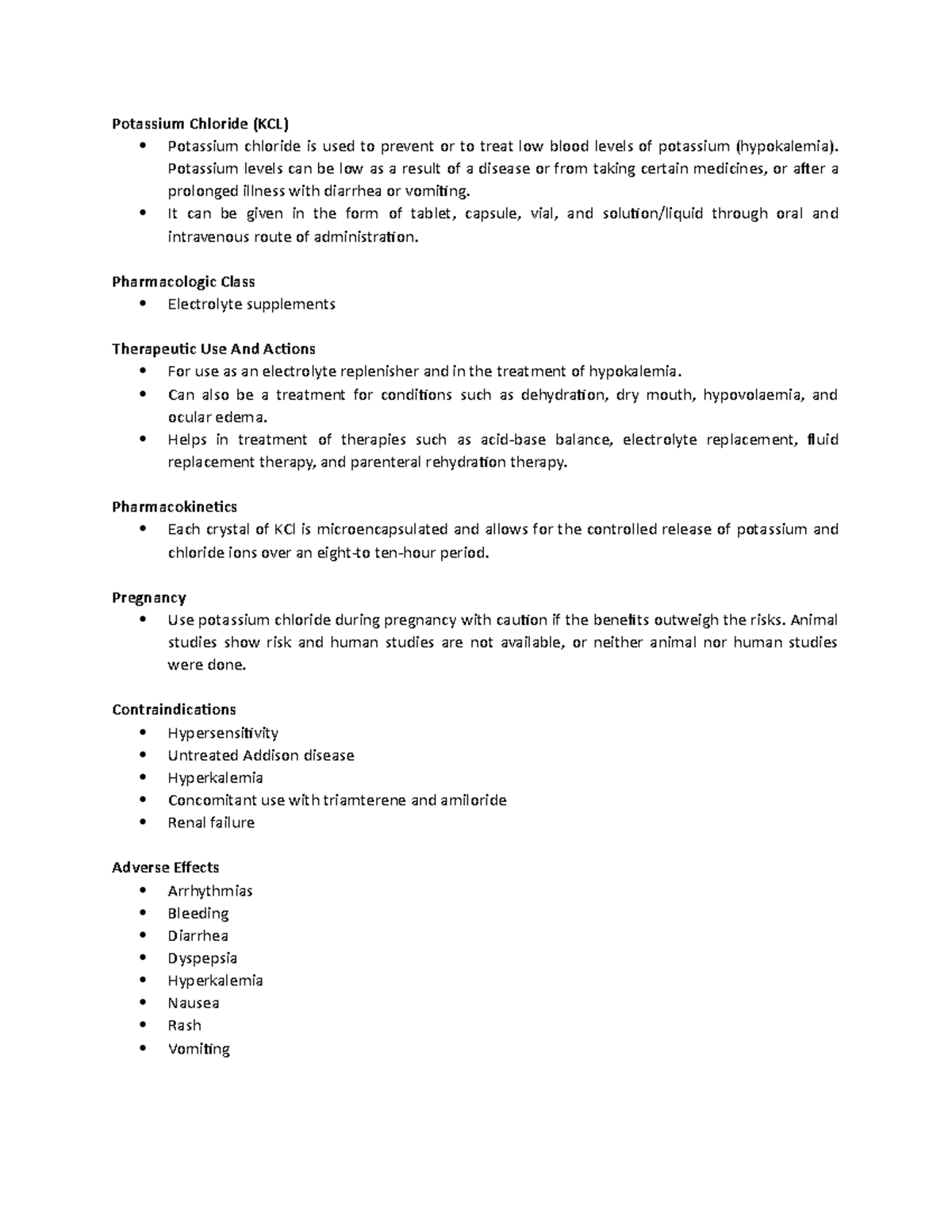 Potassium Chloride - Potassium levels can be low as a result of a ...