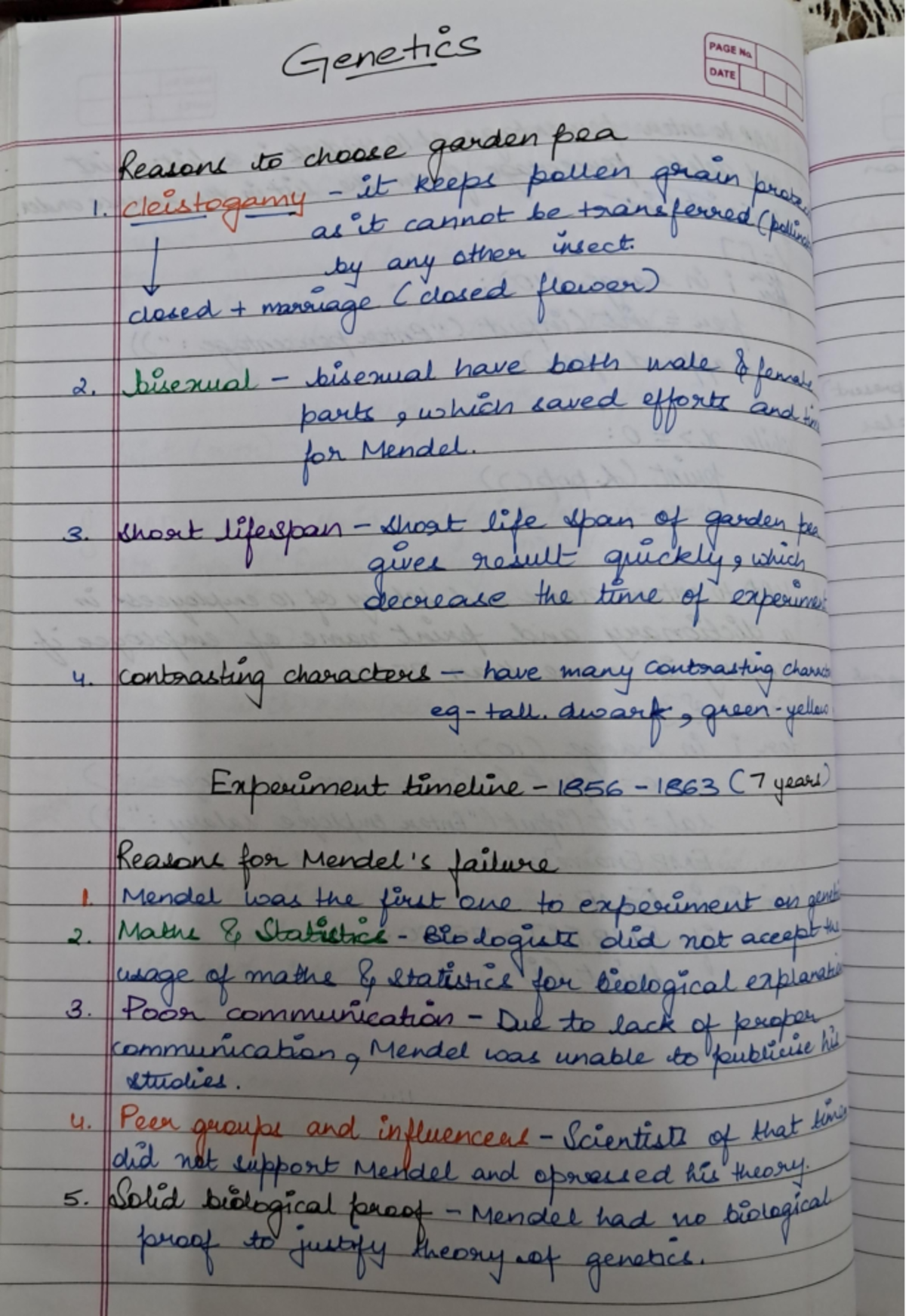 Genetics class notes - Genets DATE Kearcn to choaLe ganden pea ...