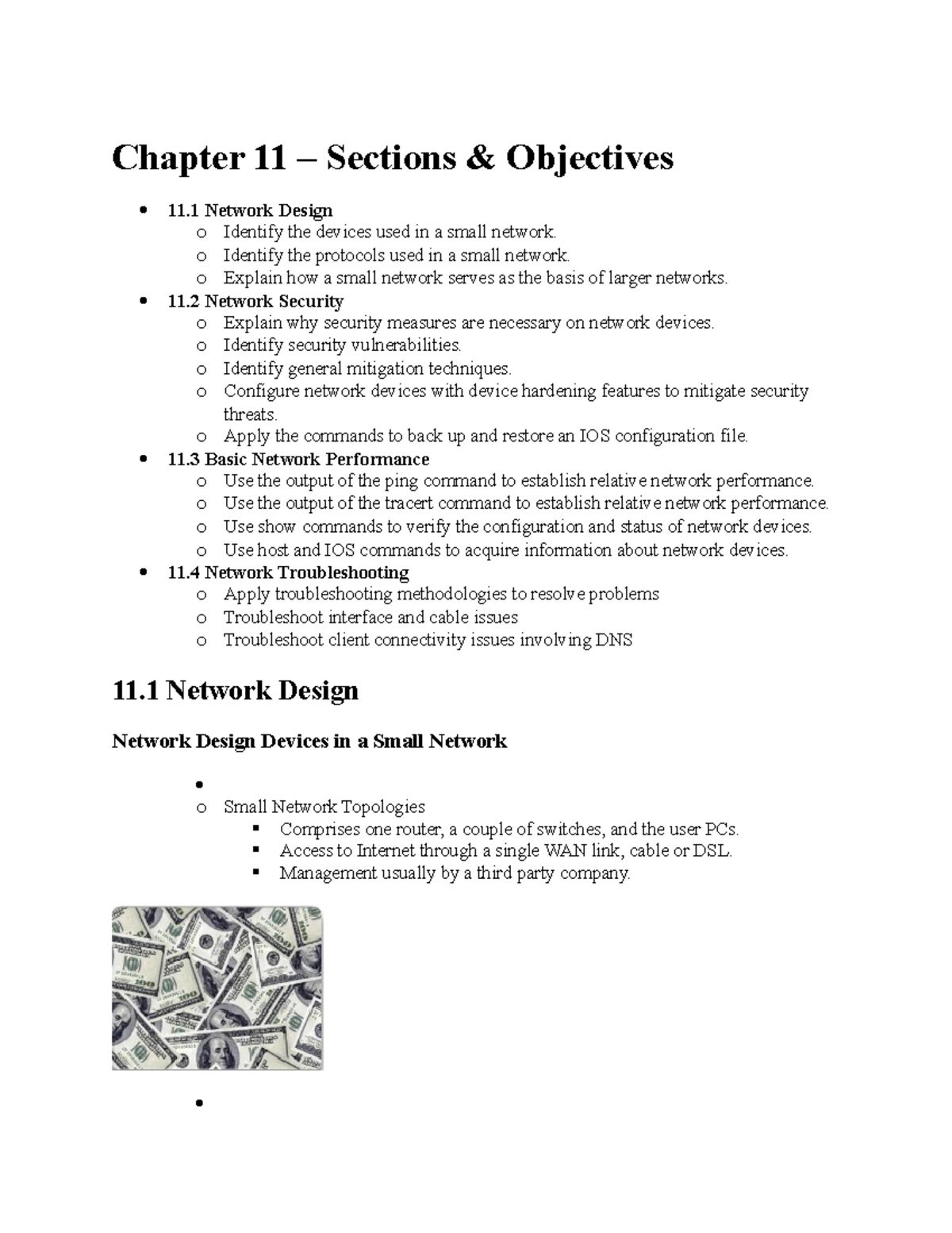 Chapter 11 - this - Chapter 11 – Sections & Objectives 11 Network ...
