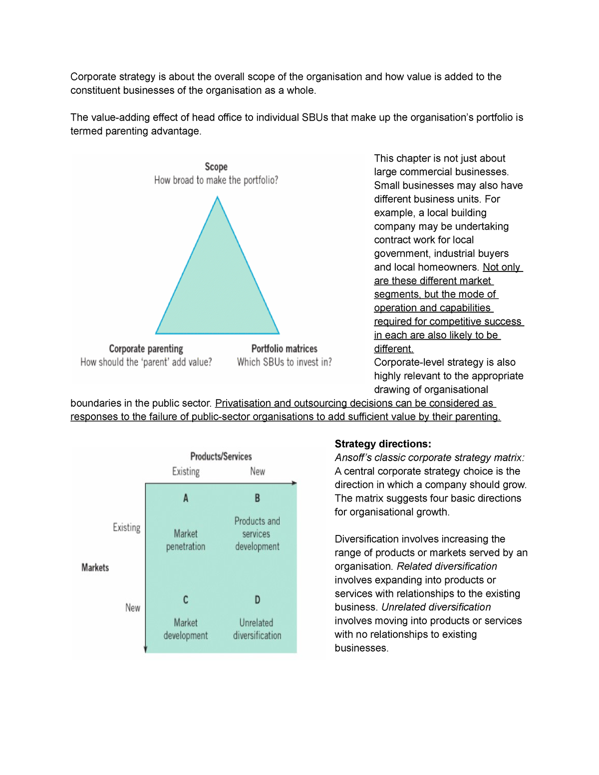 Chapter 8 -Corporate Strategy - Corporate Strategy Is About The Overall ...