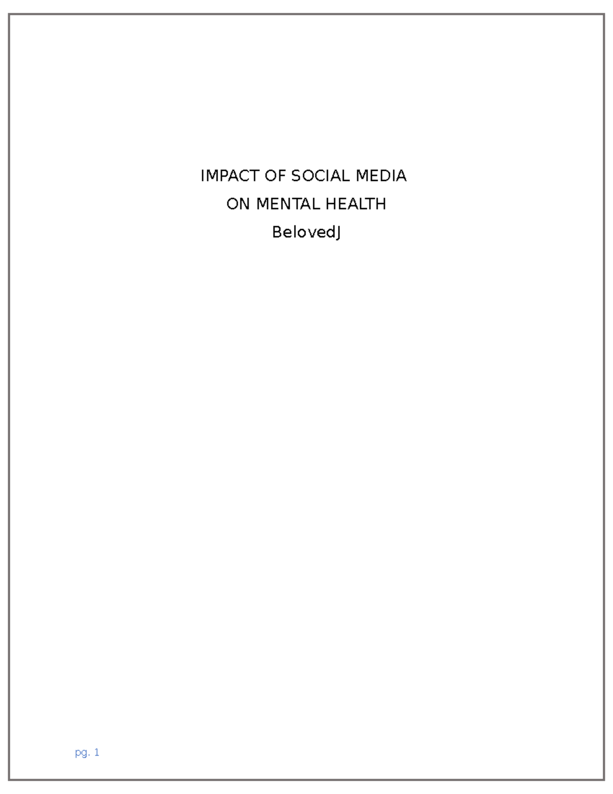 the impact of social media on mental health opinion essay