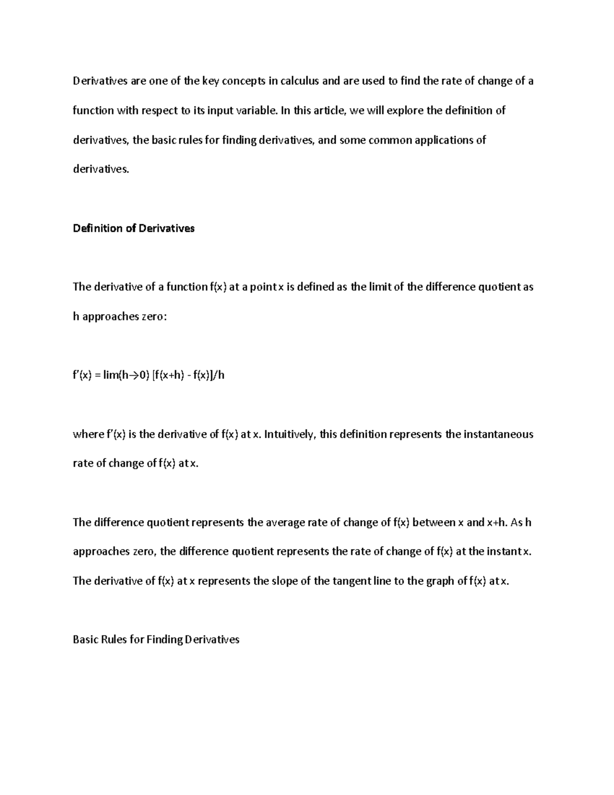 Derivativespart 1 - derivative introduction definitions and examples ...