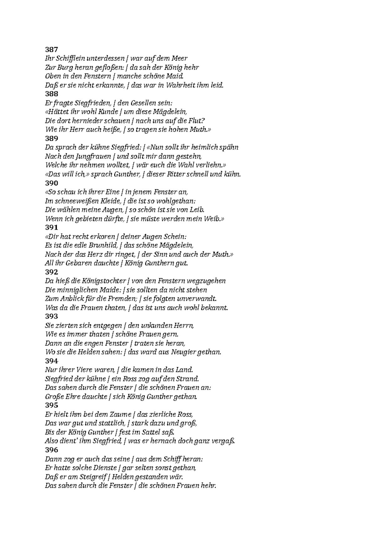 Das Nibelungenlied Text Auf Deutsch Übersetzung Nibelungenlied - Ihr Schifflein unterdessen | war auf dem