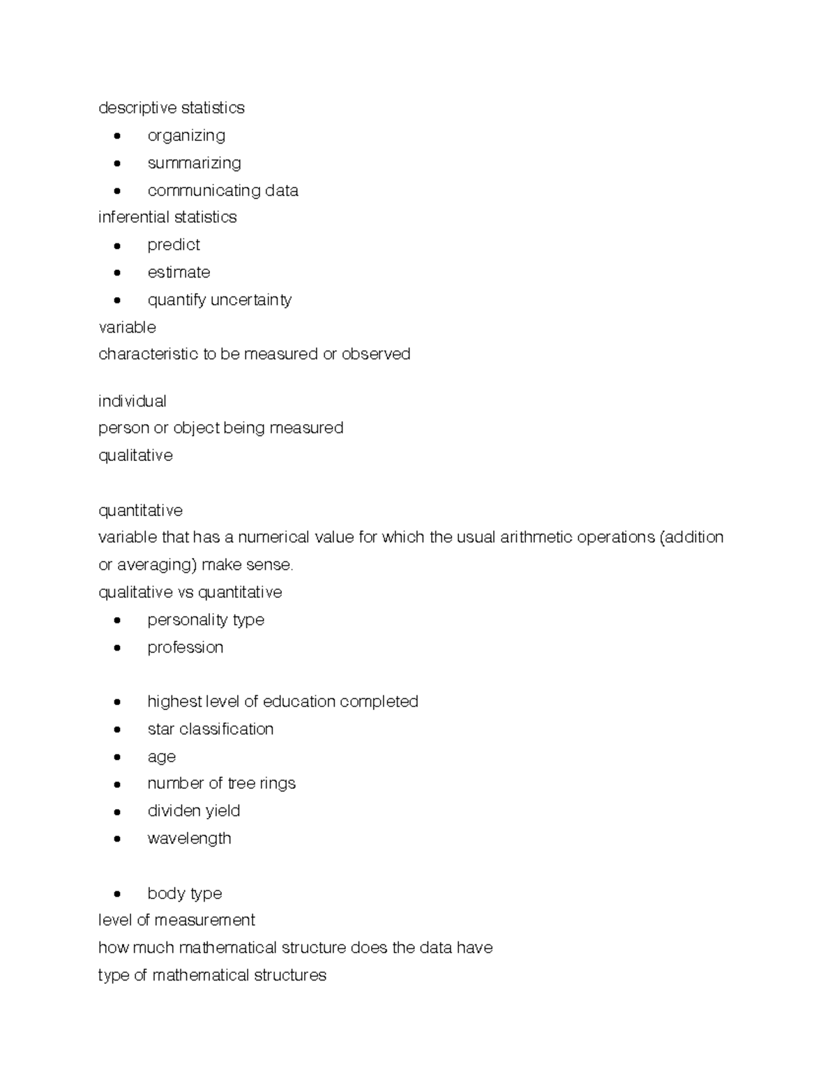 Stat 200 vocab 3 - descriptive statistics - organizing - summarizing ...