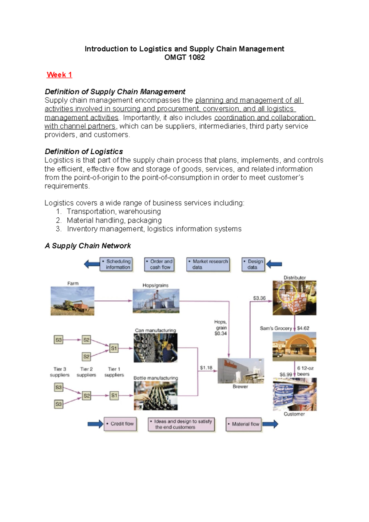 Introduction To Logistics And Supply Chain Management - Notes ...