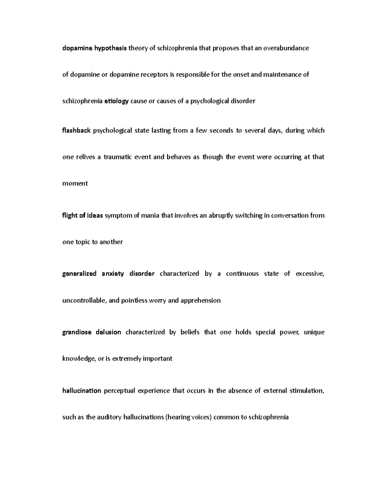 Dopamine hypothesis theory of schizophrenia that proposes that an ...