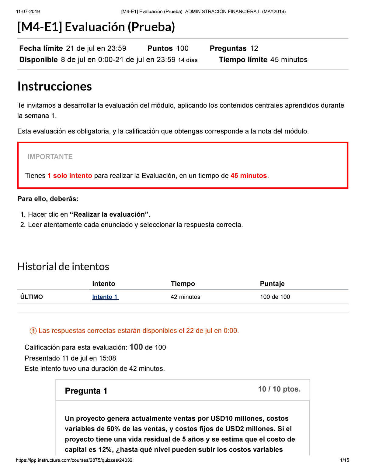 M4 E1 Evaluaci N Prueba Administraci N Financiera II MAY2019 - [M4-E1 ...