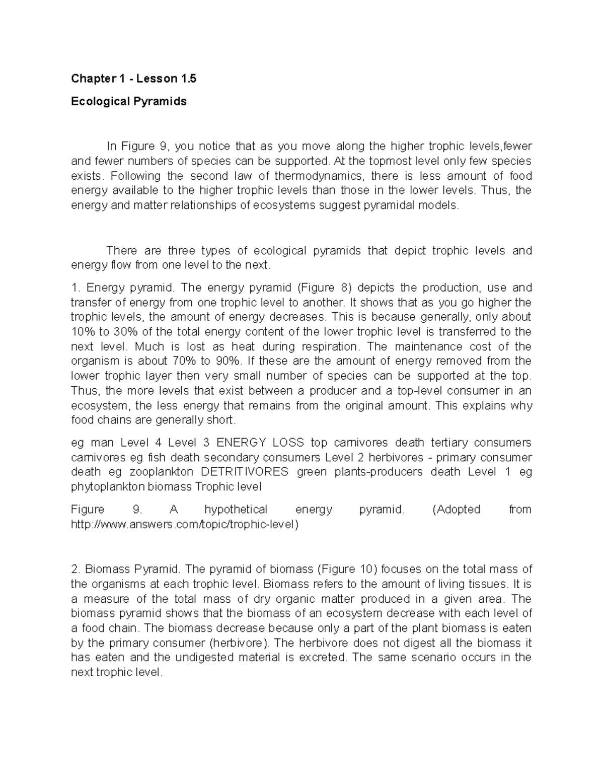 Ecological Pyramids Chapter 1 Lesson 1 Ecological Pyramids In Ecological Pyramids Chapter 1 Lesson 1 Ecological Pyramids In