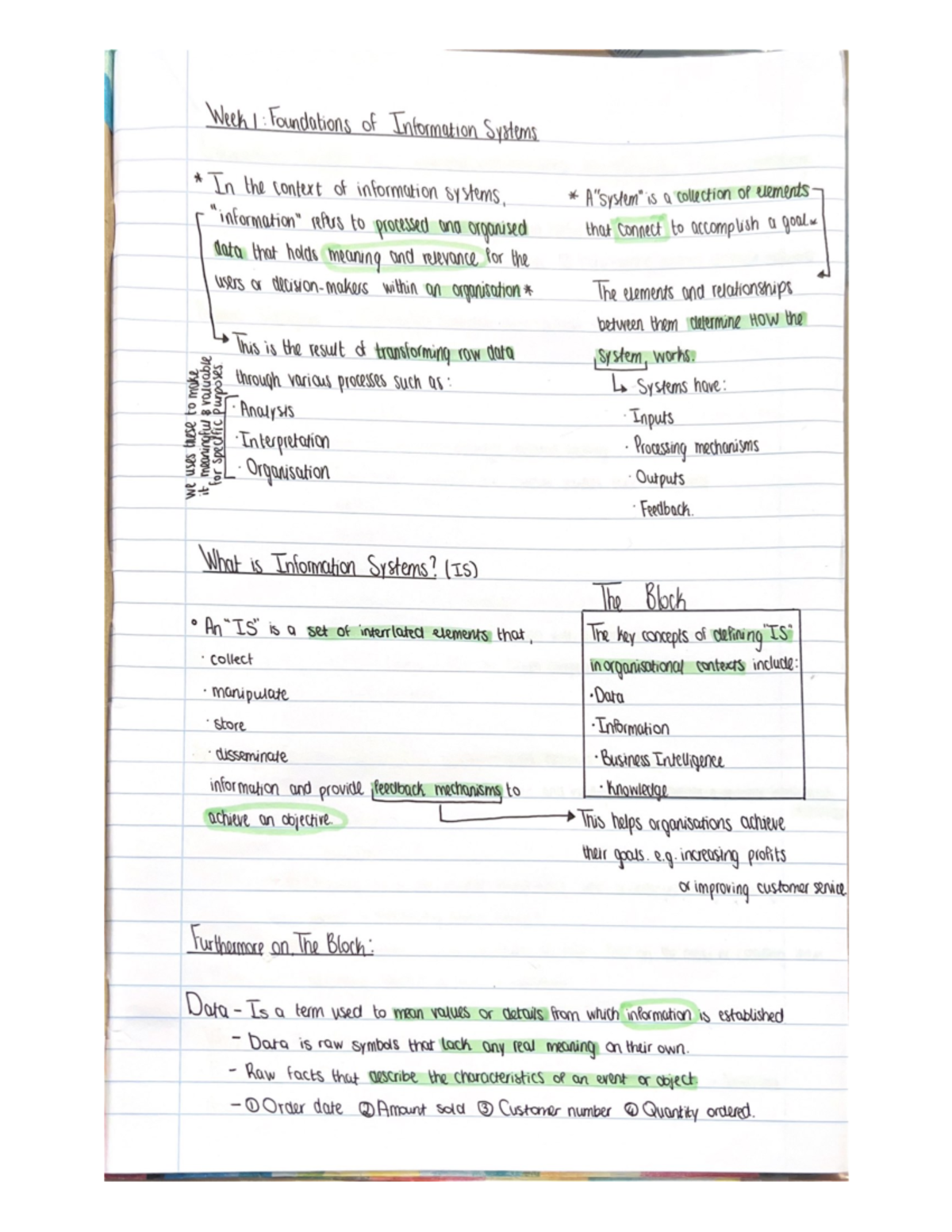 Week 1 Foundations of Information Systems - Mary applicable through ...