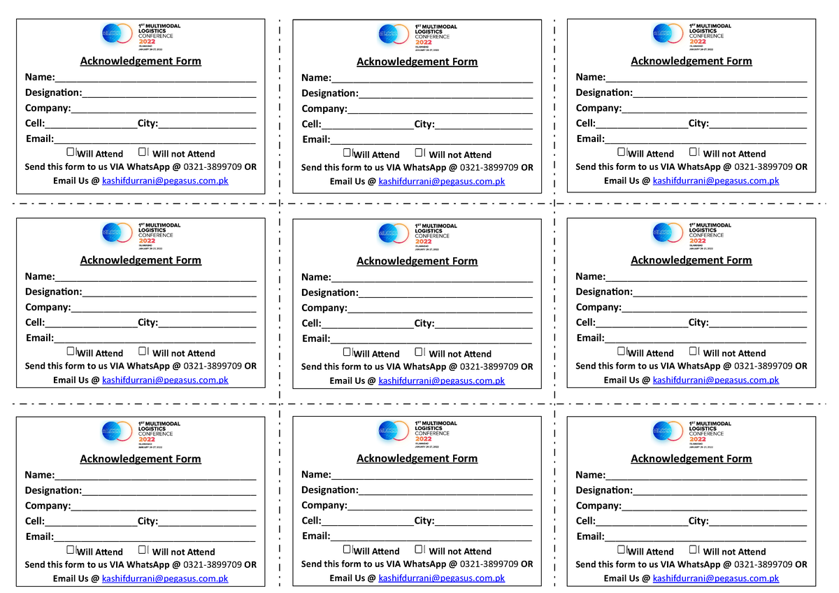 Acknowl Form - Acknowledgement Form Name ...