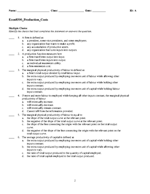 Exam 1 study guide - school materials - Economics 315 – Exam 1 Study ...