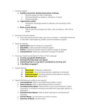 COMM 1100 Preparation Outline Template College Motivational Speech ...