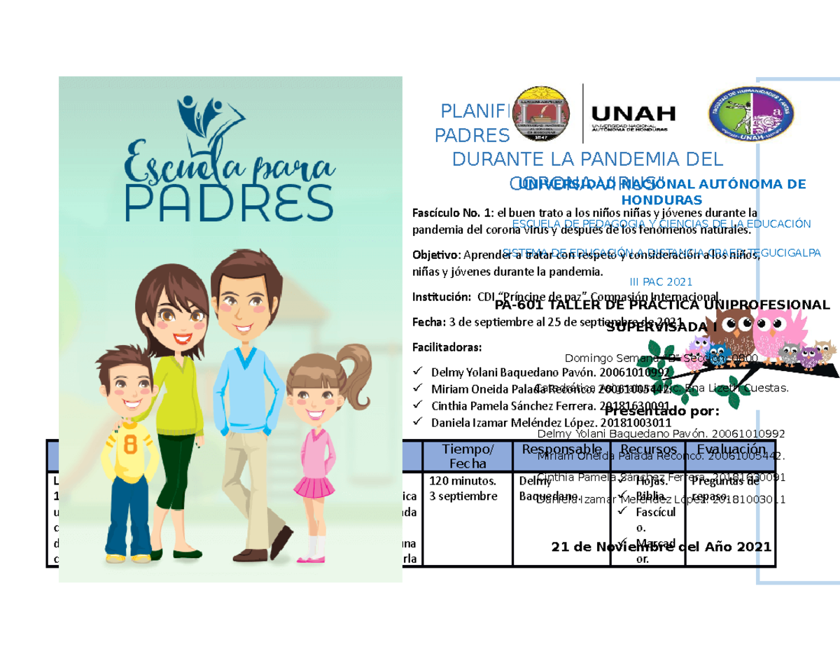 Modelo De Plan De Escuela De Padres www.studocu.com