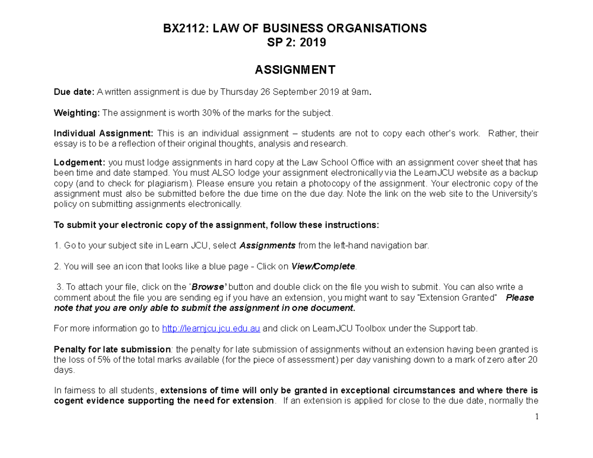 BX2112%20Final%20Assignment%20Question%202019 - BX2112: LAW OF BUSINESS ...