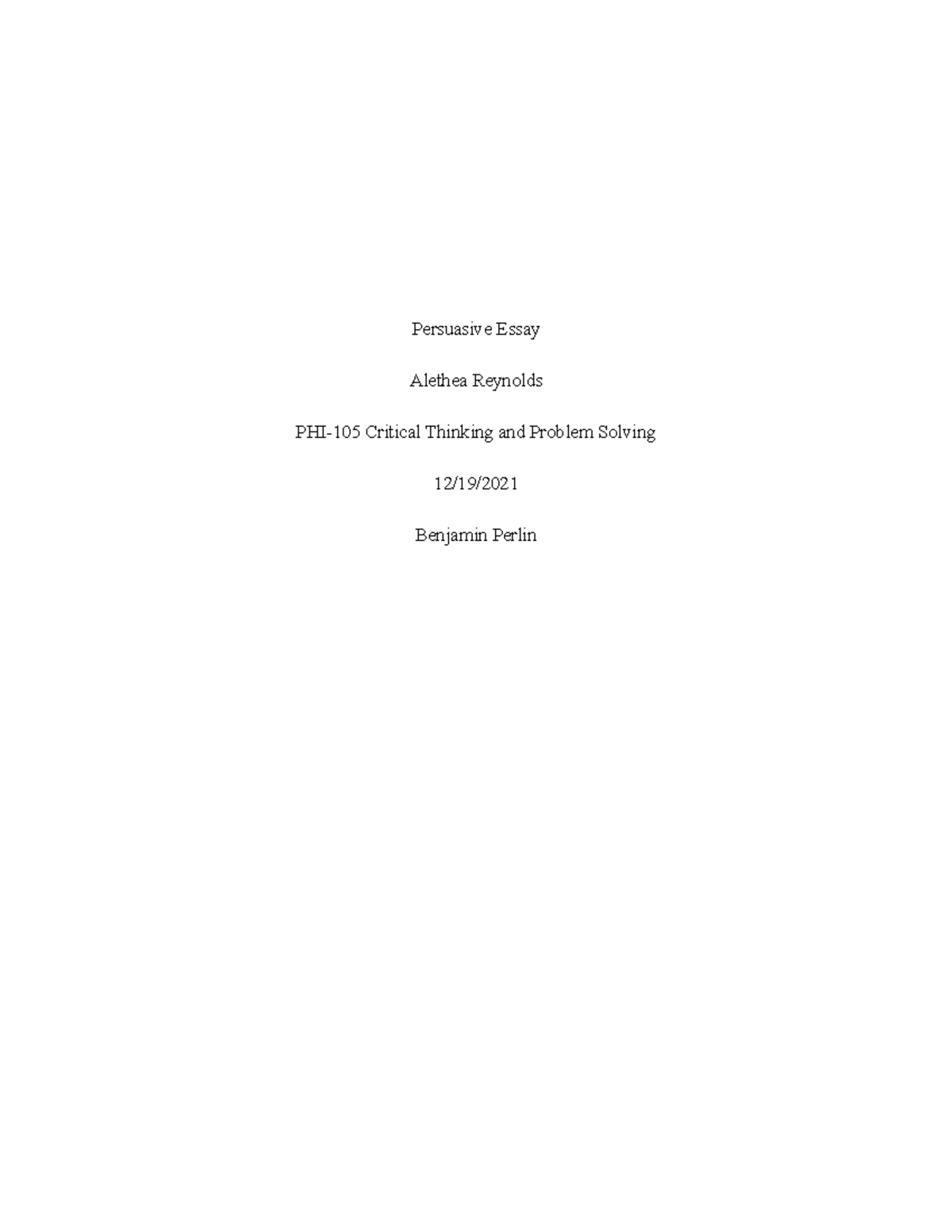 phi 105 persuasive essay final draft