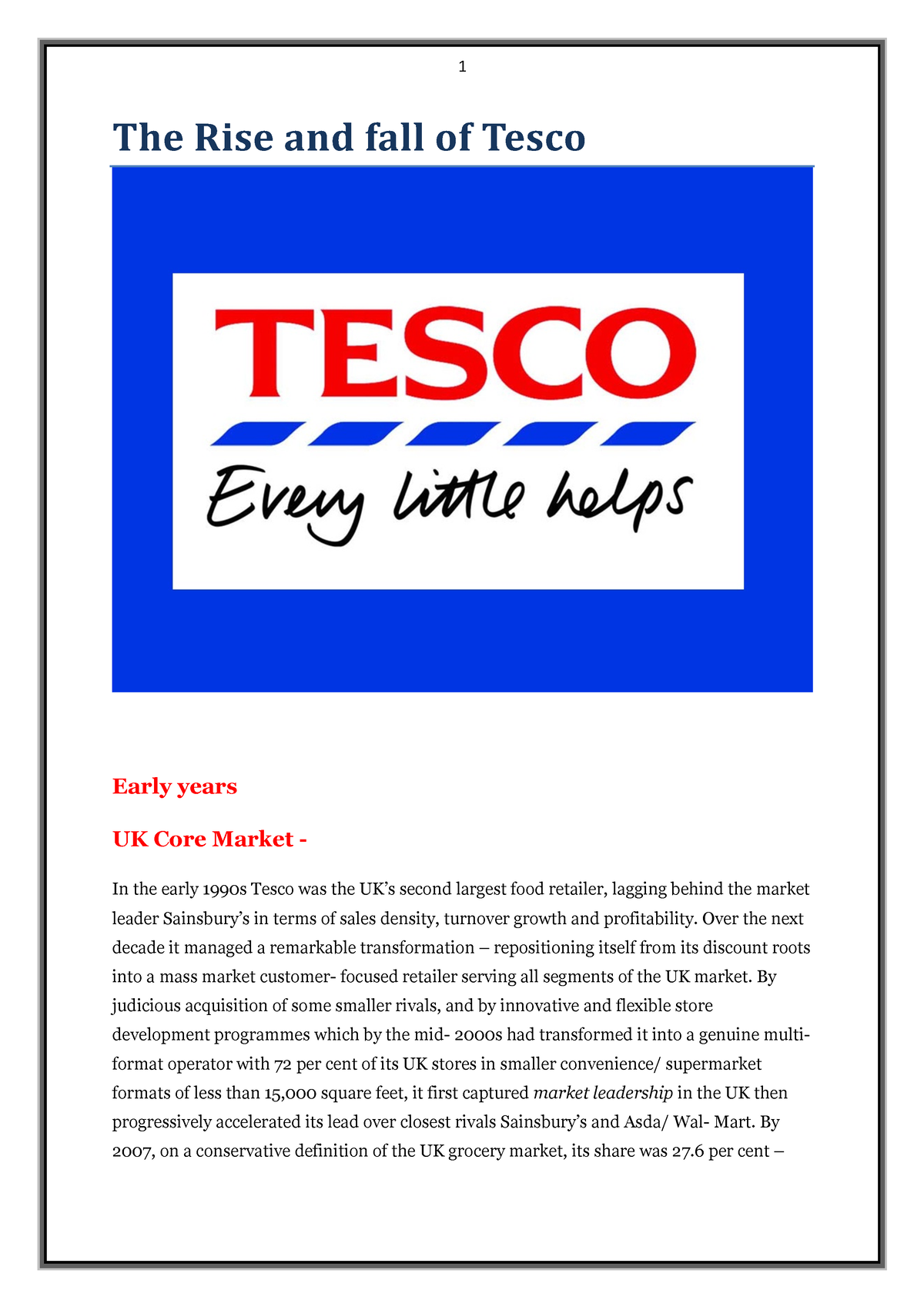 The Rise And Fall Of Tesco - The Rise And Fall Of Tesco Early Years UK ...