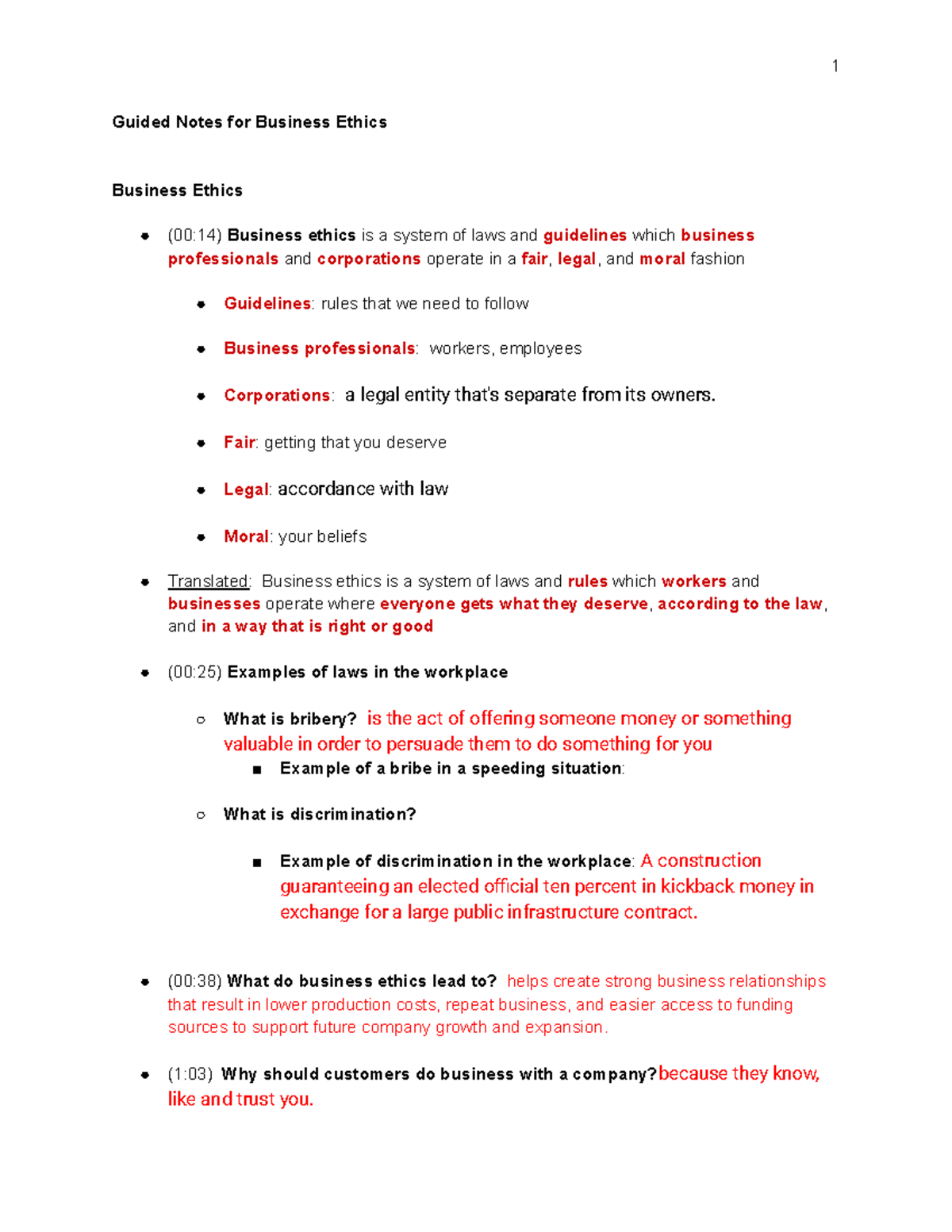 Guided Notes For Business Ethics - 1 Guided Notes For Business Ethics ...