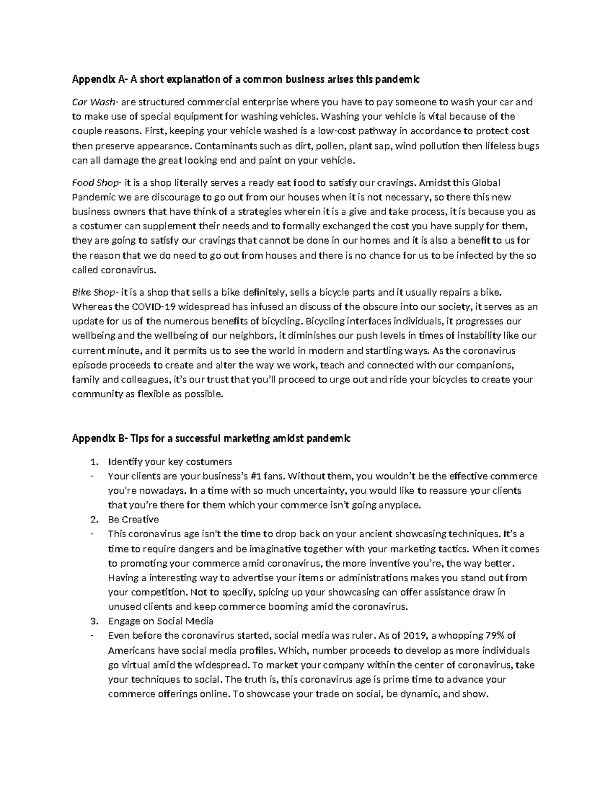 Appendix Draft - Appendix A- A short explanation of a common business ...