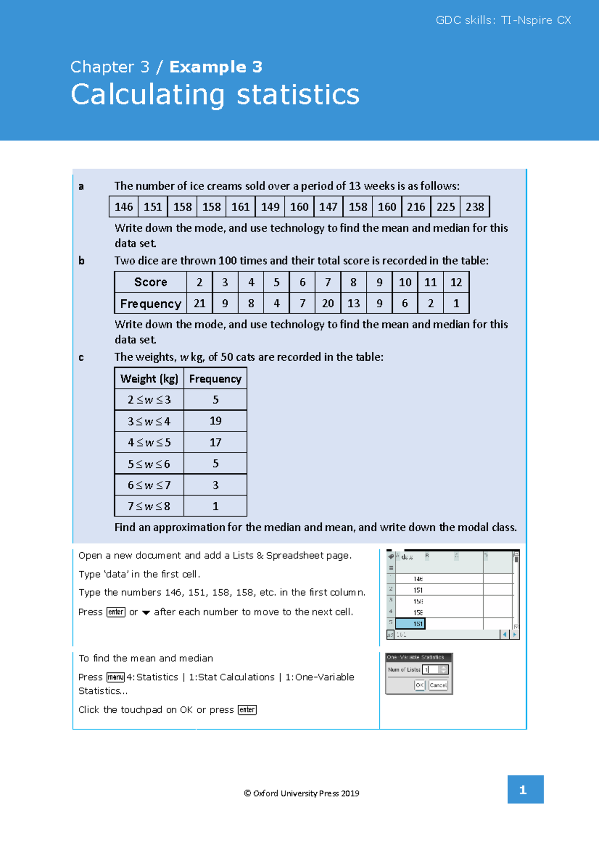 C3Statistics - Course notes and definitions. - 1 Chapter 3 / Example 3 ...