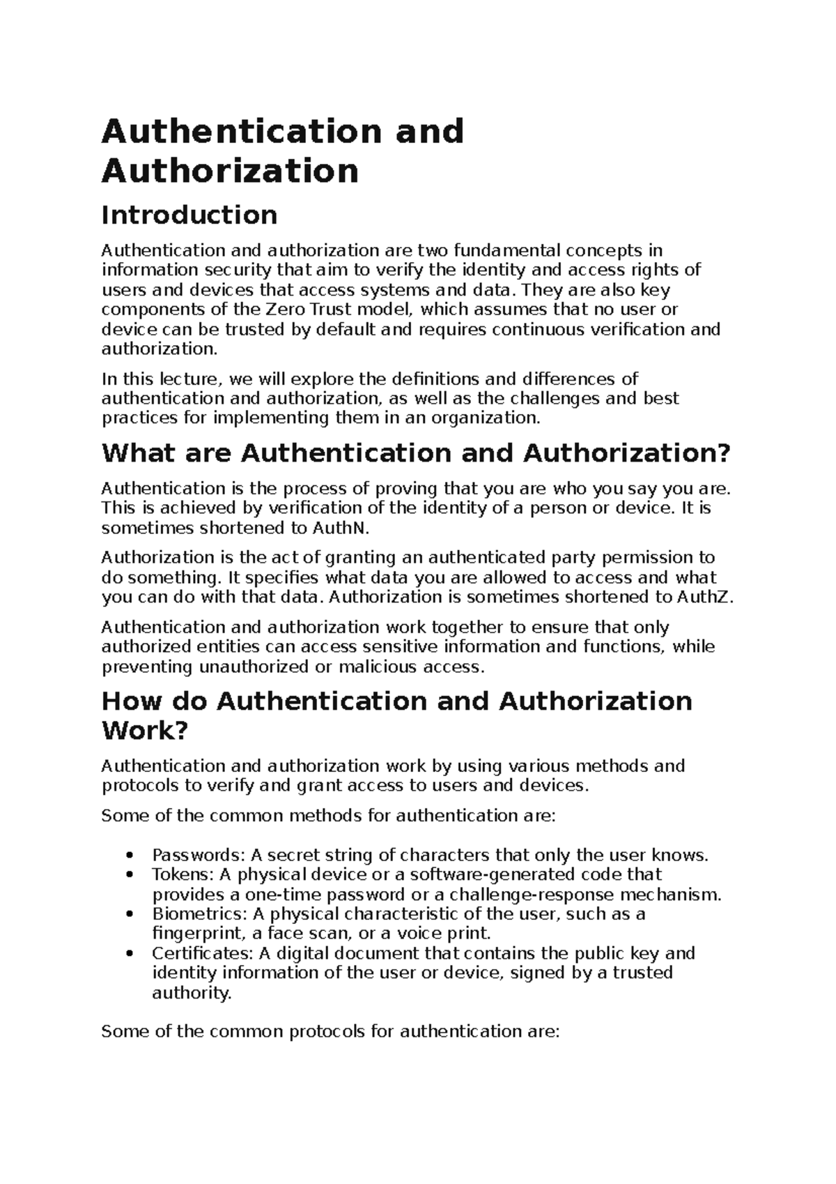 Authentication and Authorization - Authentication and Authorization ...