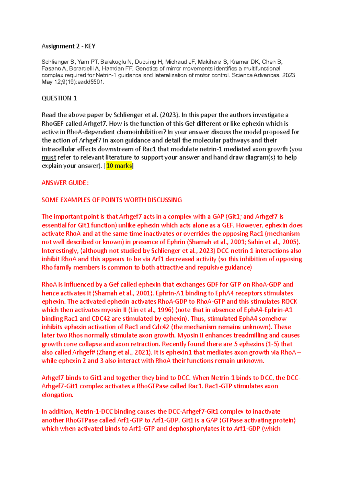 Assignment 2 2023 KEY Answer Guide - Assignment 2 - KEY Schlienger S ...
