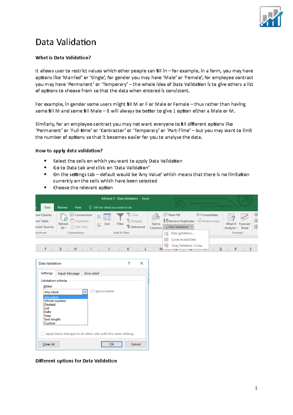 2.1 Module 5 - Data Validation - Data Validation What is Data ...