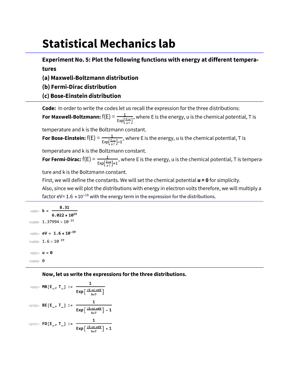 experiments statistical mechanics