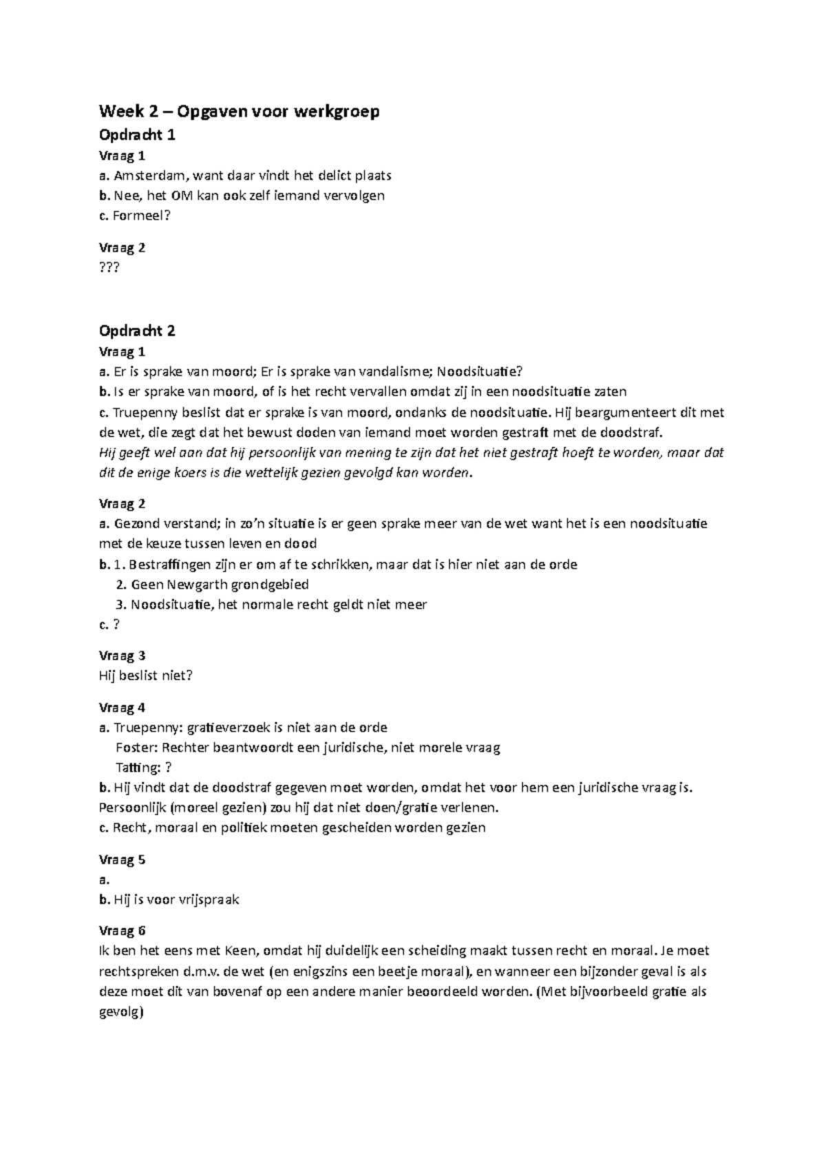 WG Week 2 - Antwoord Op De Meeste Vragen Van De Werkgroep - Week 2 ...