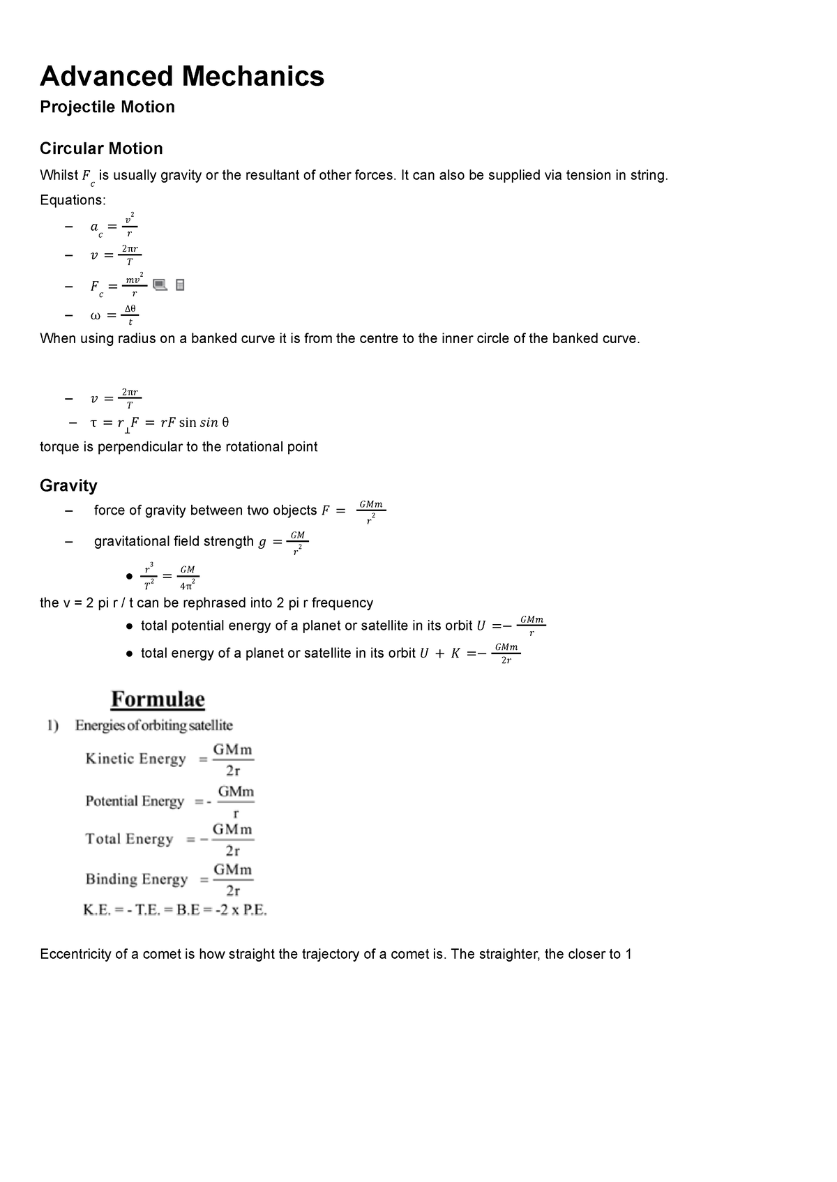 Year 12 Physics Notes Adv Mechanics - Studocu