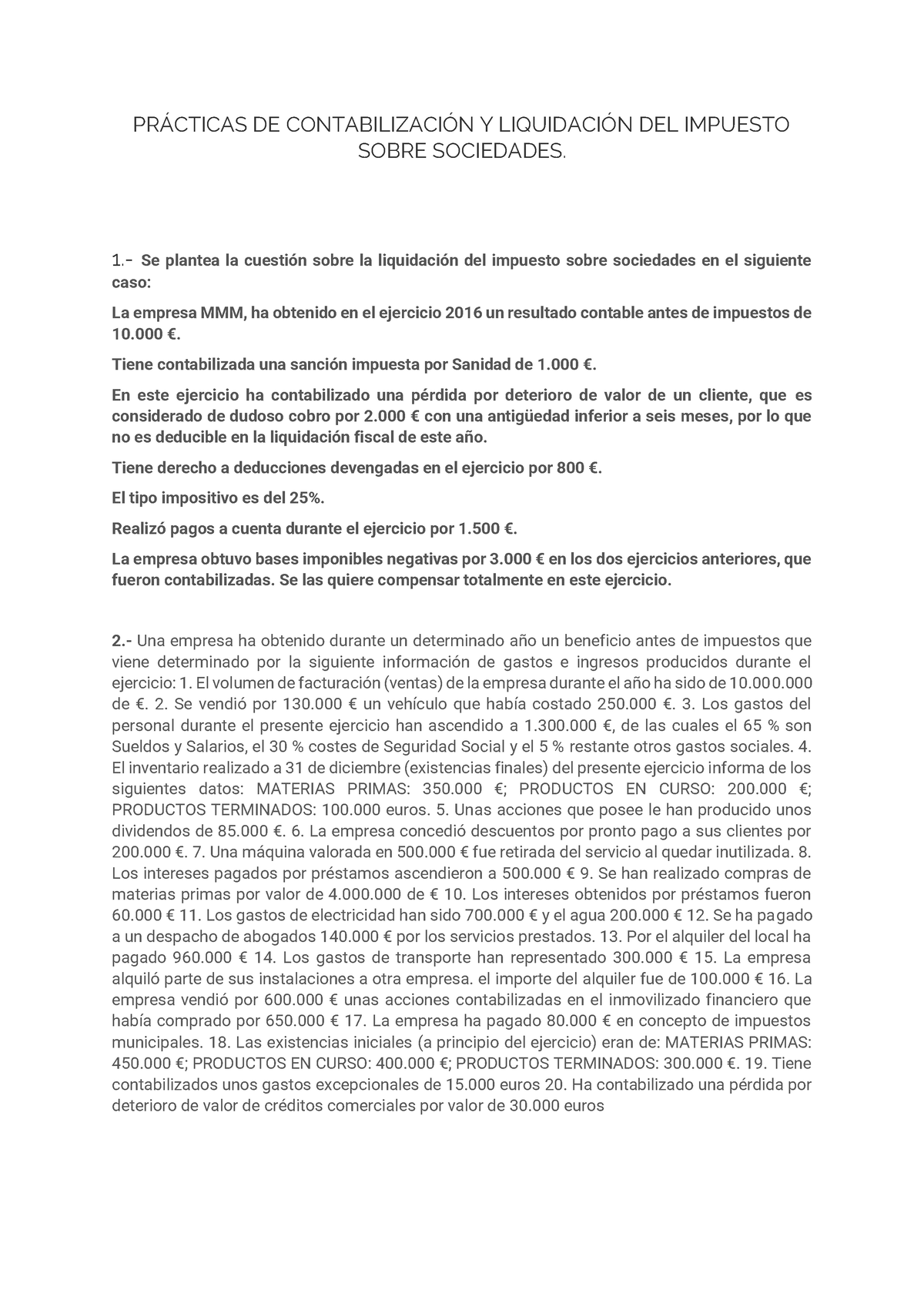 Documento - Ejercicios Practicos - PR¡CTICAS DE CONTABILIZACI”N Y ...