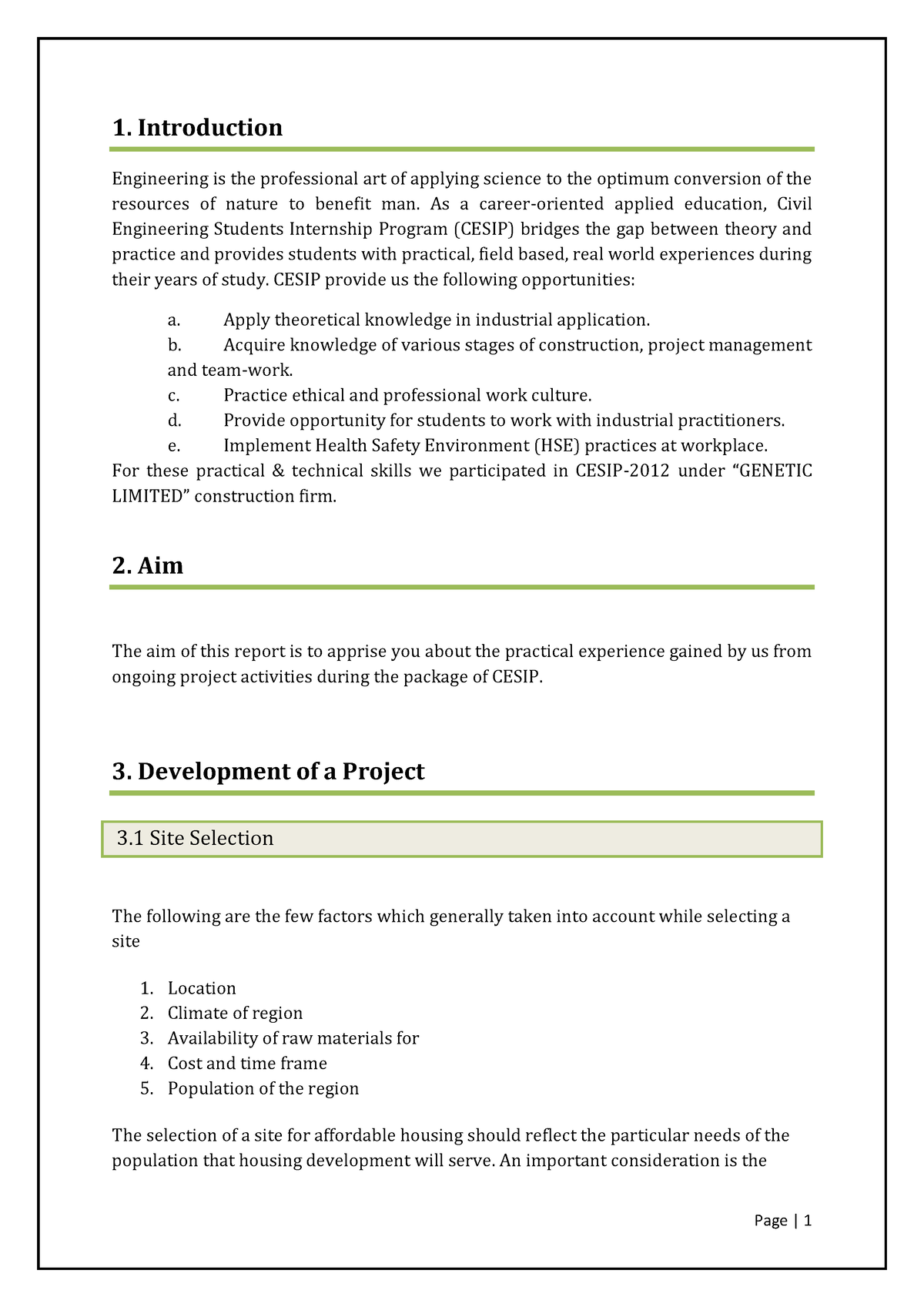 Pdfcookie.com civil-engineering-internship-report - 1. Introduction ...