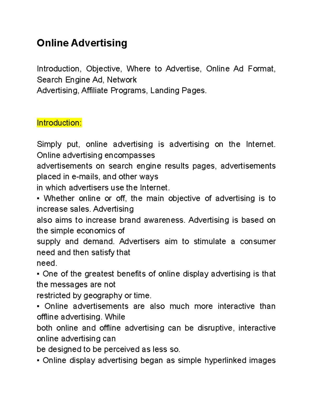 Online Advertising (marketing) - Online Advertising Introduction ...