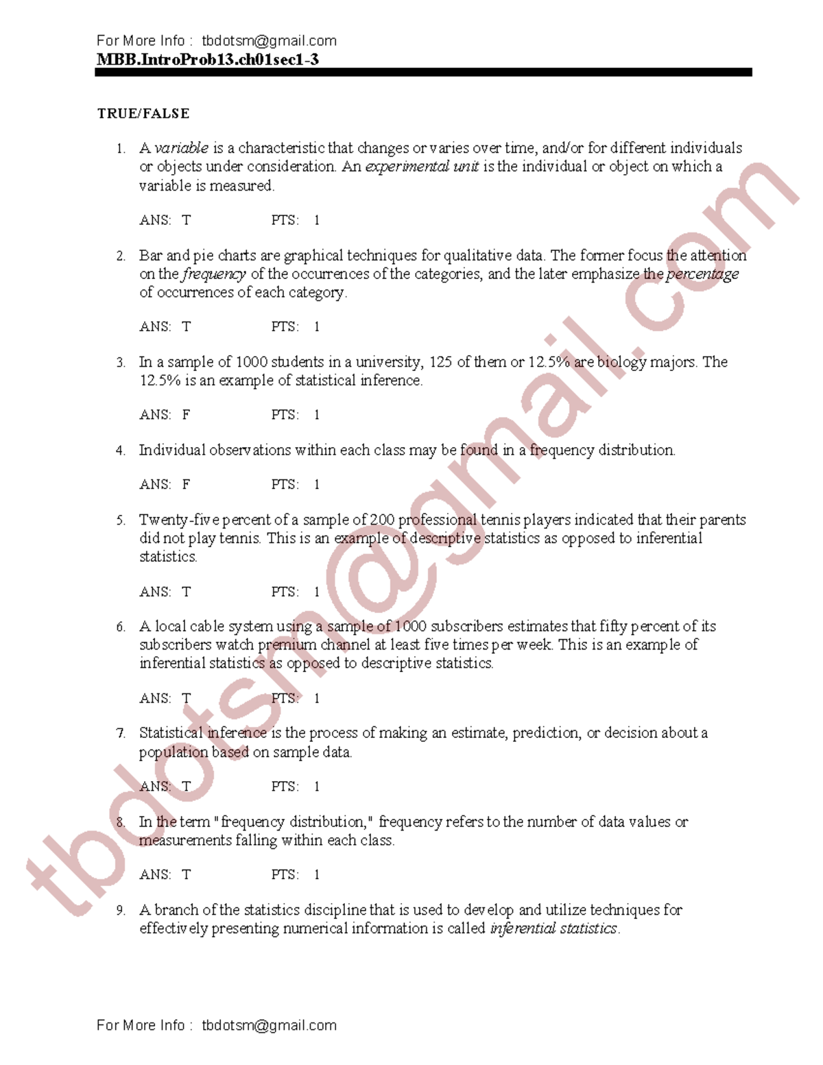 Solutions And Test Bank For Introduction To Probability And Statistics ...