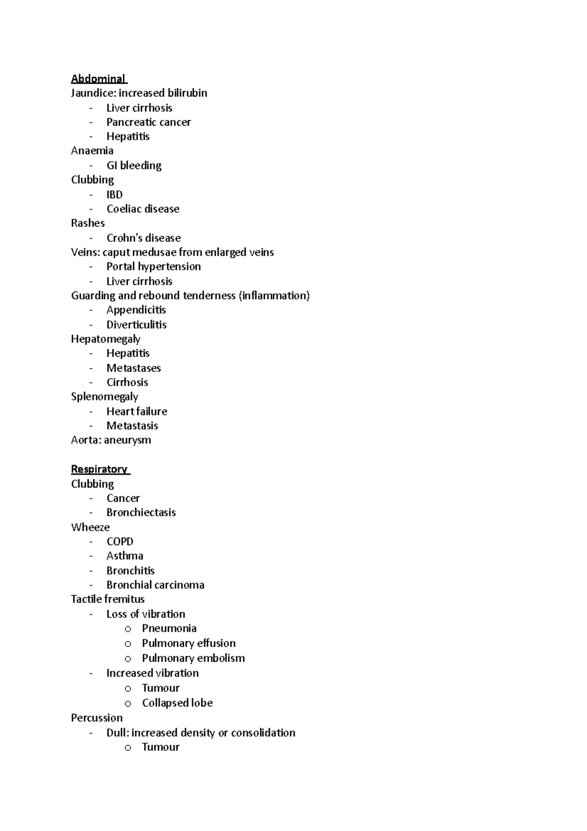 Phys Exam Notes - Abdominal Jaundice: increased bilirubin - Liver ...