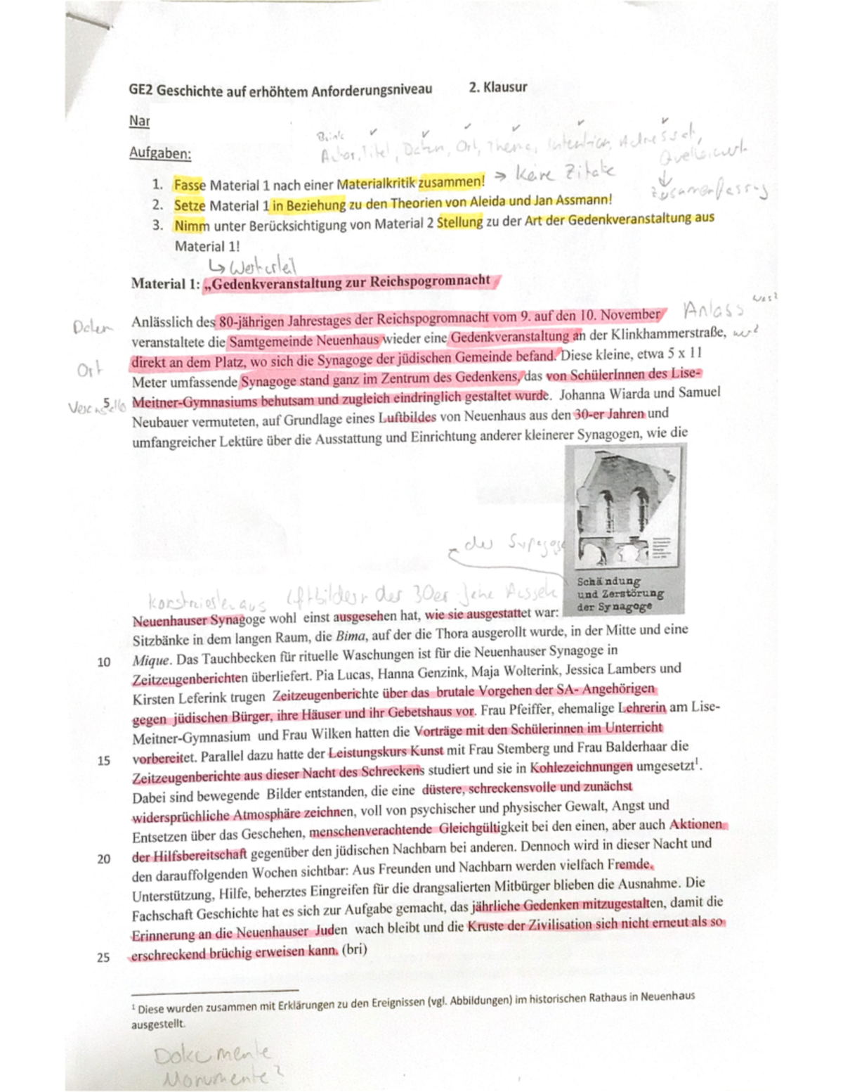 Geschichte Klausur - GE2 Geschichte auf erhöhtem Anforderungsniveau 2 ...