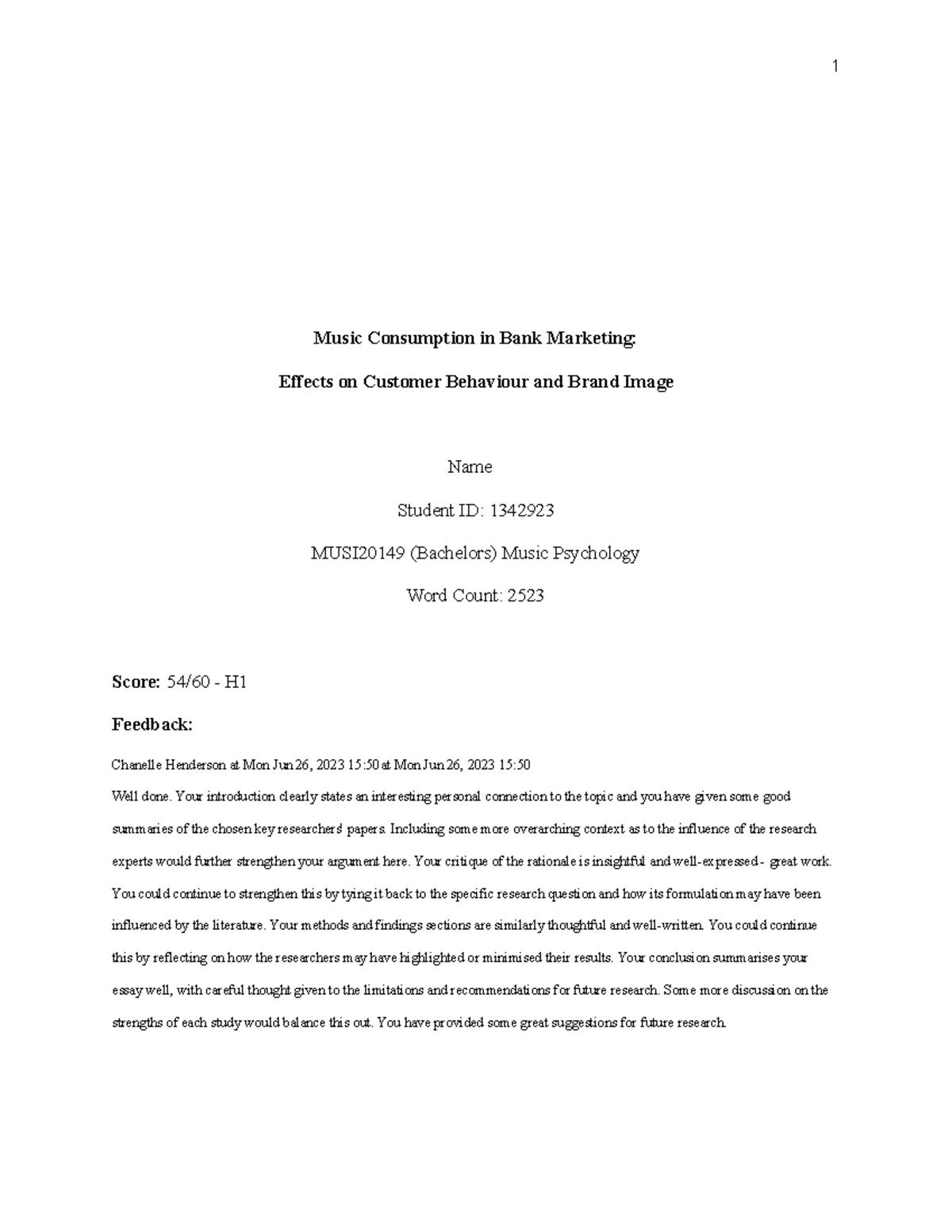 MUSI20149 H1 Final Essay Score 54 60 Music Psychology Music musi20149-h1-final-essay-score-54-60-music-psychology-music