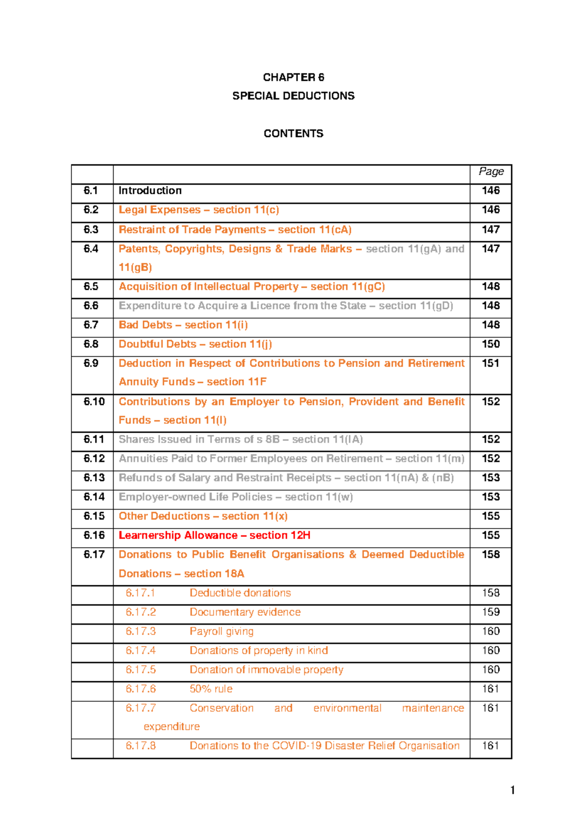 Chapter+6 - Taxation Notes - 1 CHAPTER 6 SPECIAL DEDUCTIONS CONTENTS ...