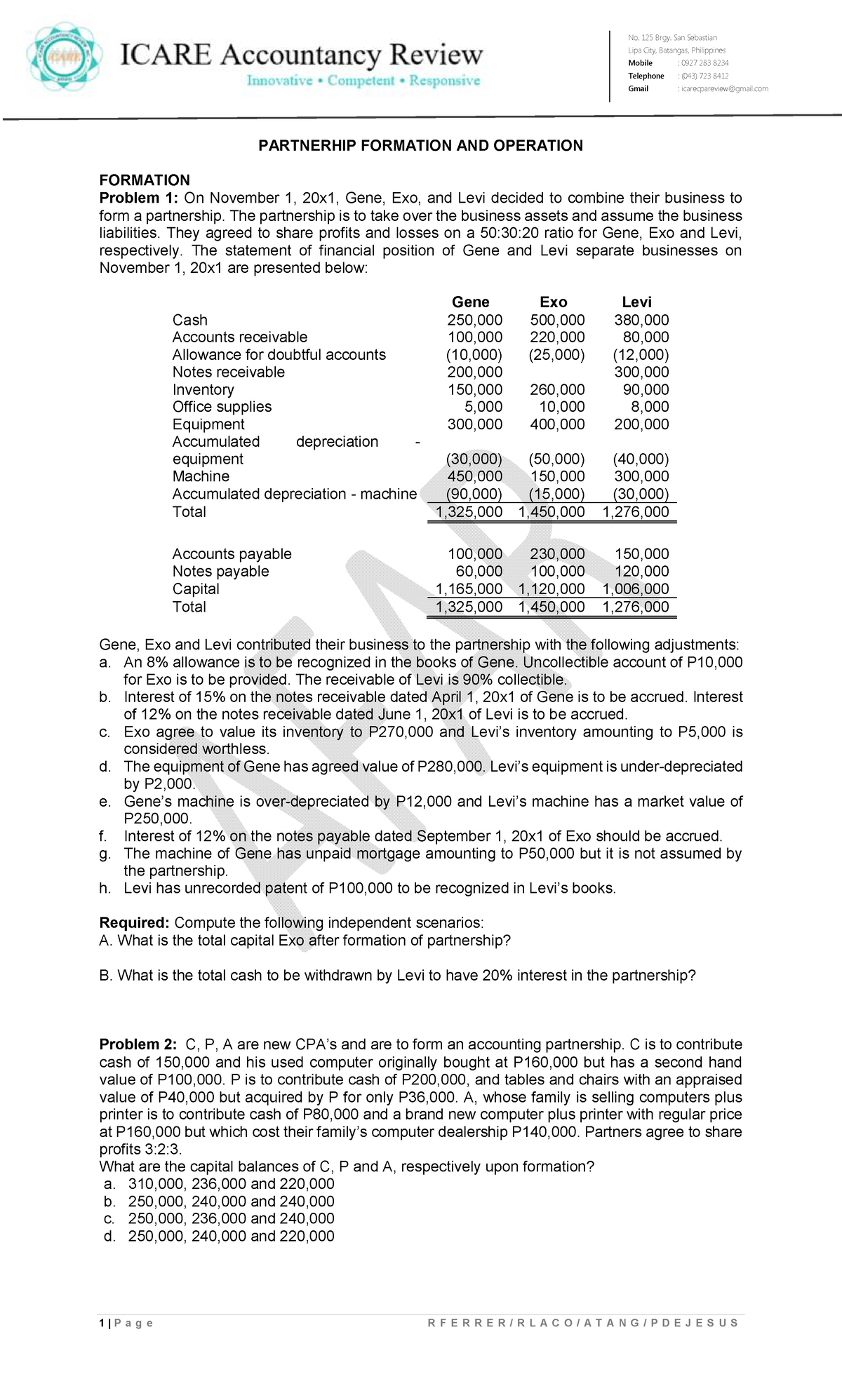 AFAR01 - Partnership Formation and Operation - Financial Accounting and ...