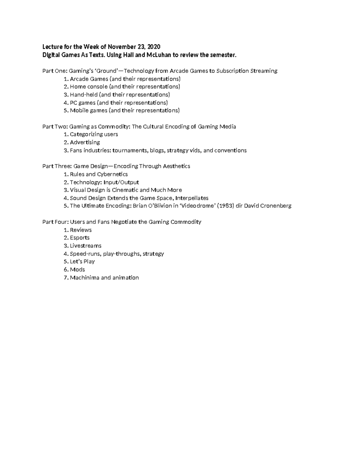 Week+12+notes-1 - week 12 - Lecture for the Week of November 23, 2020 ...