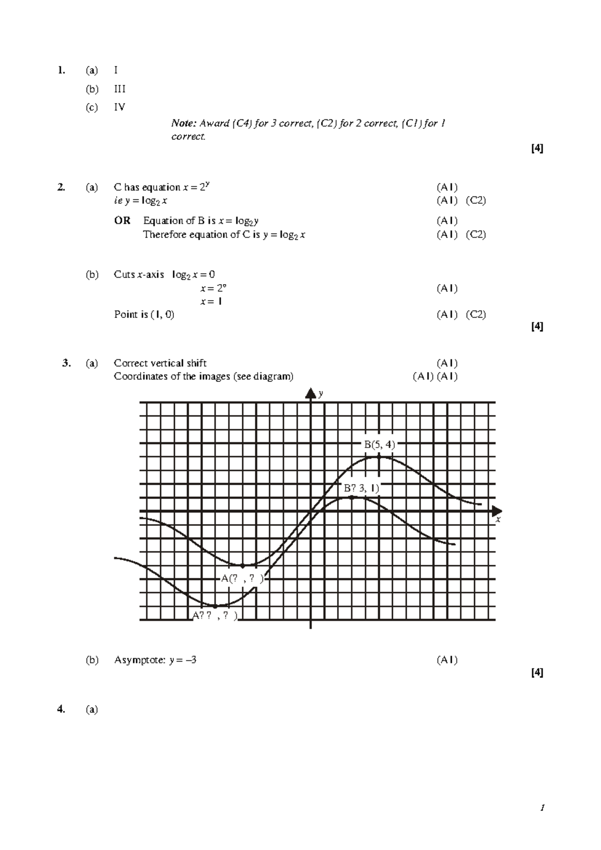 Ch5(SL) IB Exam Questions-Answer key - Student - (a) I (b) III (c) IV ...